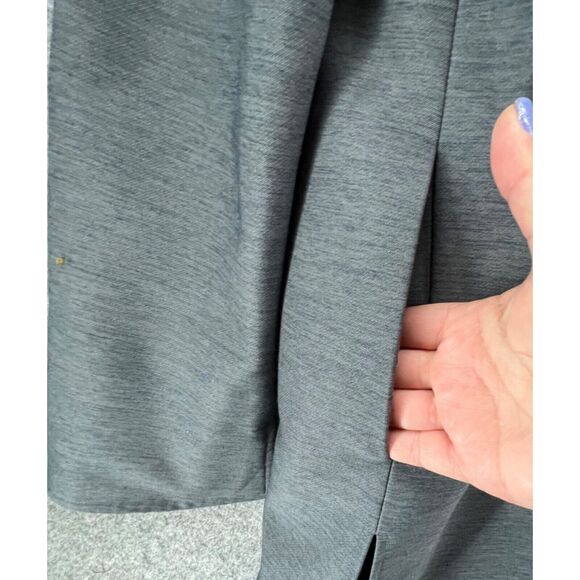 Larry Levine Suit Jacket Women 10 Gray Minimalist Career Longline Blazer Classic - Picture 12 of 15